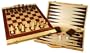 Folding 20" Wooden 3-in-1 Chess, Checkers & Backgammon Game Set