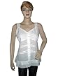 New Bohemian Summer White Strap Top Embroidered Women's Blouse M