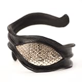 Black cobra snake eye leather wristband cuff bracelet by 81stgeneration