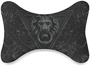 Custom Bone Shape Memory Foam Head Rest Car Neck Pillow Dark Gothic Lion (Only One)