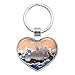 Waving Manatee Mermaid On Rocks And Waves Funny Heart Love Metal Keychain Key Chain Ring