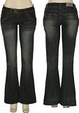VANILLA STAR Dirt Wash Bootcut Jeans W/ Wide Yarn Stitch [V2116-109]