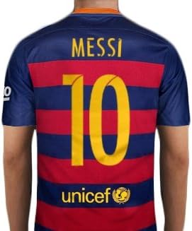 Messi #10 Club &amp; International Kits Adult "Jersey &amp; Short" (L, Club 2015/2016 Home (AUTHENTIC))