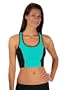 (3027-AQ-M) 3/4 Length Racer Back Fitness and Yoga Top (Medium, Blue)
