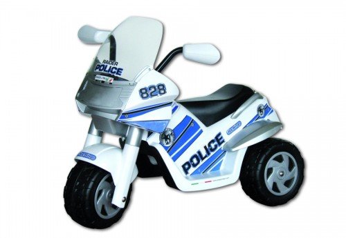 Peg Perego ED0910 - Elektro-Motorrad Raider 6V Polizei wei&szlig;/blau