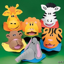 12 Foam Zoo Animal Sun Visors