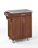 Homestyles 9001-0073 Cherry Wood Cuisine Cart with Granite Top