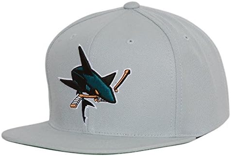 San Jose Sharks Logo Mitchell &amp; Ness Vintage Snapback + GT Wristband - Grey
