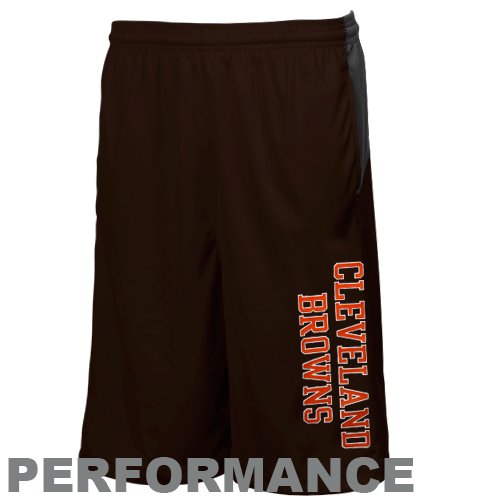 Reebok Cleveland Browns Youth Brown Colorblock Performance Shorts (Medium)