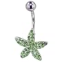 Light Green Crystal Starfish Belly Button Navel Rings