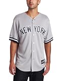 MLB Men's New York Yankees Mariano Rivera Road Gray Short Sleeve 6 Button Synthetic Replica Baseball Jersey Spring 2012? (Road Gray, Small)