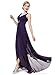 Ever-Pretty Double V-Neck Rhinestones Ruched Bust Hi-Lo Evening Party Dress 09983