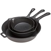 Old Mountain Pre Seasoned 10100 3 Piece Skillet Set, 6.5 Inch, 8 Inch, 10.5 Inch