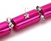 Make Your Own Birthday/Christmas Crackers - Bright Metallic Pink with silver trim/Pk 6