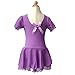 BHL Kids Girls Dance Leotard 3-14 Years Ruffle Sleeve (5-6, Purple)