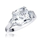 Sterling Silver 3-Stone Cushion Cut Cubic Zirconia CZ Ring - Nickel Free Valentine Engagement Ring