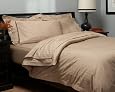 Pinzon 440-Thread-Count 100% Cotton Damask Stripe Full/Queen Duvet Set, Saddle