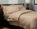 Pinzon 440-Thread-Count 100% Cotton Damask Stripe Full/Queen Duvet Set, Saddle