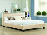Hamburg 5ft King Size Cream Faux Leather Bed