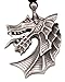 Detailed Big Dragon Head Pewter Pendant Necklace