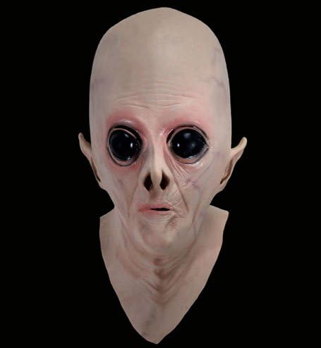 MAZKS® Realistic UFO Alien Head Mask Latex Creepy Cosplay Latex for Costume Party Carnival