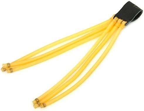 KEden 4 Stripes Cow Leather Wrapper Latex Powerful Anti Slip Slingshot Tube Rubber Band Catapult For Outdoor Hunting, a set of 6