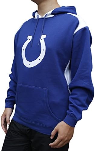 Great Spt Mens Indianapolis Colts Football Fans Sporty Hoodies - Blue & White (Size: M)
