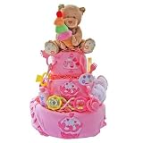 Cupcake Cutie 3 Tier Baby Girl Diaper Cake - Unique Baby Shower Gift Idea for New Baby Girls