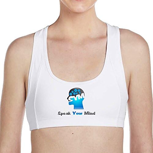 HYRONE Women's Funny Speak You Mind Logo ALO Sports Bras Size L White