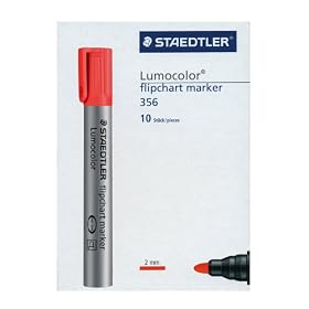 Staedtler Lumocolor flip chart marker bullet tip 356-2 box 10 red