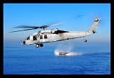 MH-60S Knighthawk (Helicopter over Landing Craft) Gold Wood-Mounted Art Poster Print - 13