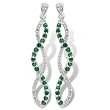10k White Gold Emerald and Diamond Twist Earrings