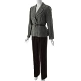 Studio 1 Belted Blazer and Pant Suit Set