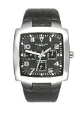 Kenneth Cole Stainless Steel Mens Black Multifunction Analogue Dial Black Leather Strap Watch