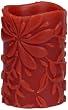 Energizer XPS1DL099 LED Flameless Wax Pillar Candle, Burgundy, Flower, 3.25 x 5, Holiday, Christmas, Realistic Flame