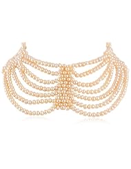 Drilled Freshwater Cultured Pearl Bib Necklace, 17+3