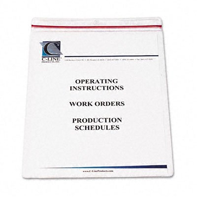 C-Line 82911 Industrial vinyl zip top shop ticket holder for 8-1/2 x 11 insert, clear, 15/box