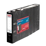 Produkt-Bild: Herlitz 11012846 Ordner maX.file nature A4 8cm, Wolkenmarmorbezug/Papier grau, 5er Pack, Farbe schwarz