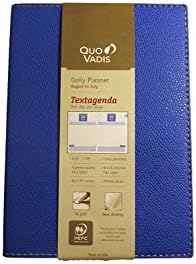 Quo Vadis Textagenda August 2016 - July 2017 Compact Daily Planner One Day Per Page 4 3/4" x 6 3/4" Plain Edge Club Cover Made in USA (Blue)
