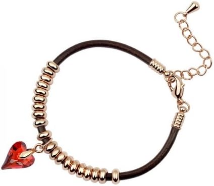 Austrian Crystal Crystal Red Rock Tamrac Heart Diamond Bracelet