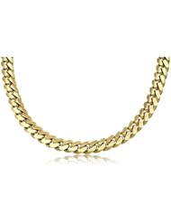 14K Solid Yellow Gold Original Handmade Cuban Curb Link Chain / Necklace 9mm Wide 22" inch Long.