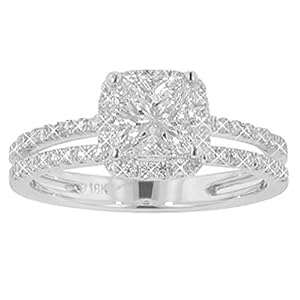 1.92 ct. TW Princess Cut Diamond Engagement Ring in Platinum Split Shank Size 8.5