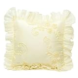 Ava Cream Ribbon w Ruffle Pillow by Glenna Jean