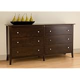 Manhattan Contemporary Espresso Finish 6 Drawer Dresser