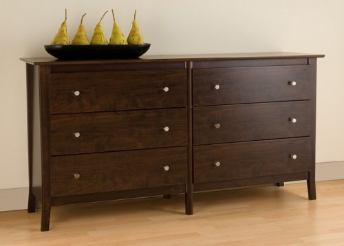 Manhattan Contemporary Espresso Finish 6 Drawer Dresser