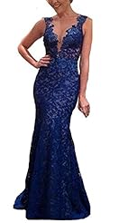 Sexy V-neck Cocktail Floor Length Backless Open-Back Lace Sleeveless   Ball Gown Evening Dress/Homecoming Dress/Prom Dress/Party Dress/Wedding Dress/Maxi Dress 