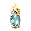 14K Yellow Gold Aquamarine and Diamond Pendant