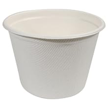 IFN Green 29-5001 Fiber Bagasse Portion Cup, 4 oz Capacity, 3" Length x 3" Width x 1.8" Height (Case of 1000)