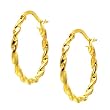 Goldfill Twisted Hoop Earrings .925 Stamp Hypoallergenic Nickel Free