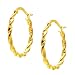 Goldfill Twisted Hoop Earrings .925 Stamp Hypoallergenic Nickel Free